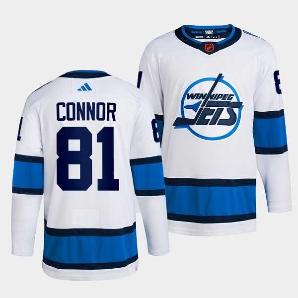 Men%27s Winnipeg Jets #81 Kyle Connor White 2022 Reverse Retro Stitched Jersey Dzhi